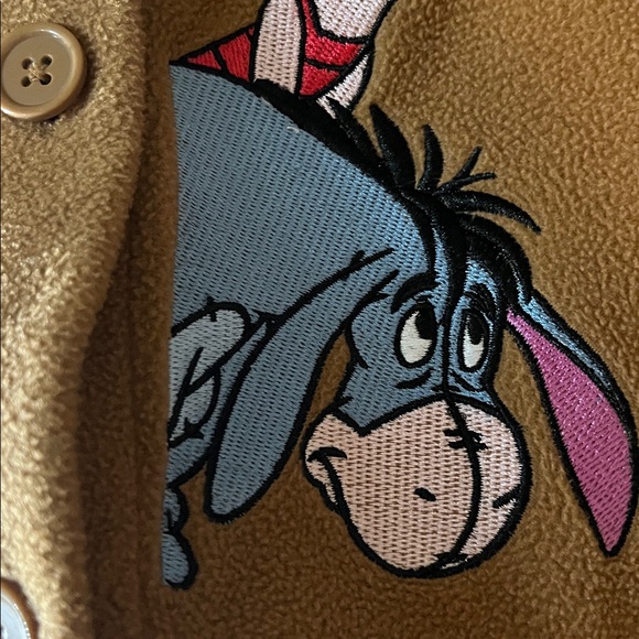 Disney Winnie the Pooh embroidered shacket in a brown fleece Size XL - Picture 6 of 6